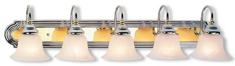 Livex Belmont 5 Light Polished Chrome & PB Bath Light - C185-1005-52