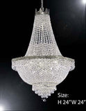 Swarovski Crystal Trimmed Chandelier Empire Chandelier Lighting H24" X W24" - A500-C3/Silver/870/9Sw
