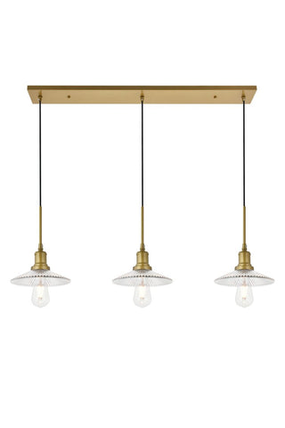 ZC121-LD4040D41BR - Living District: Waltz 3 light brass Pendant