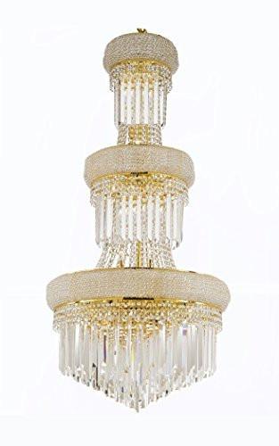French Empire Empress Crystal (Tm) Chandelier Optical-Quality Fringe Prisms H50" X W30" - Perfect For An Entryway Or Foyer - A500-B40/Cg/541/24