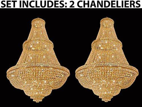 Set Of 2 - French Empire Crystal Chandelier Lighting H72" X W50" - Perfect For Ballrooms Or Event Halls - 2Ea-448/48 A500-