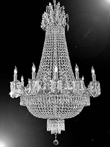 Swarovski Crystal Trimmed Chandelier French Empire Crystal Chandelier Lighting Chandeliers H32" X W25" - A93-Cs/1280/8+4 Sw