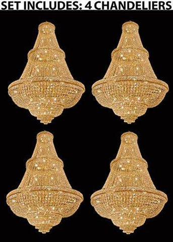 Set Of 4 - French Empire Crystal Chandelier Lighting H72" X W50" - Perfect For Ballrooms Or Event Halls - 4Ea-448/48 A500-
