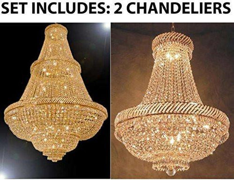 Set Of 2 - 1 For Entryway/Foyer And 1 For Dining Room French Empire Empress Crystal (Tm) Chandeliers Chandelier Lighting - 1Ea Cg/448/48 + 1Ea Cg/448/9 A500-