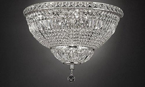 French Empire Empress Crystal(Tm) Flush Chandelier Lighting H 13" W 24" - Cjd-Flush/Cs/2174/24