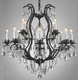 Set of 2- Wrought Iron Crystal Chandelier Lighting Chandeliers H30" x W28" - A500-2EA 3034/8+4