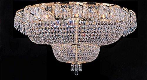 Flush French Empire Crystal Chandelier Lighting H 27" X W 36" - A500-Flush/Cg/928/32