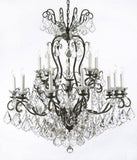 Set of 3-2 Wrought Iron Wall Sconce Crystal Lighting W 11.5" H 14" D 17" and 1 Wrought Iron Crystal Chandelier Lighting W38 H44 - 2EA A500-3/556 + 1EA A500-556/16