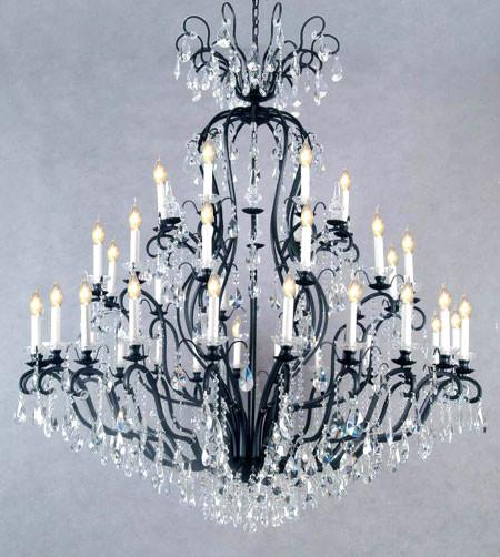 Wrought Iron Crystal Chandelier Chandeliers Lighting H72" x W60" - Perfect for an Entryway or Foyer! - A500-556/41