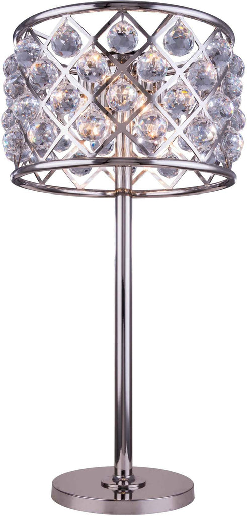 C121-1206TL15PN/RC By Elegant Lighting - Madison Collection Polished nickel Finish 3 Lights Table Lamp