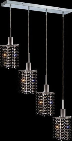 C121-1284D-O-P-JT/RC By Elegant Lighting Mini Collection 4 Lights Pendant Chrome Finish