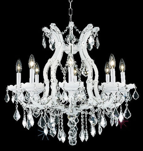 ZC121-2800D26WH/EC By Regency Lighting Maria Theresa Collection 9 Light Chandeliers White Finish