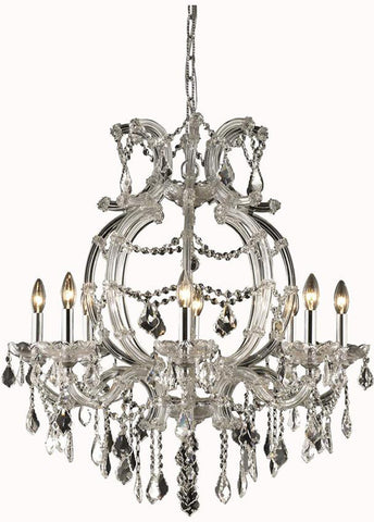 C121-2800D28C/RC By Elegant Lighting Maria Theresa Collection 8 Light Dining Room Chrome Finish