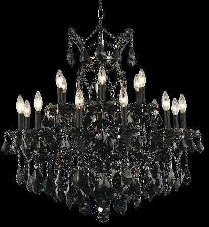 C121-2800D30B/RC By Elegant Lighting Maria Theresa Collection 19 Lights Chandelier Black Finish