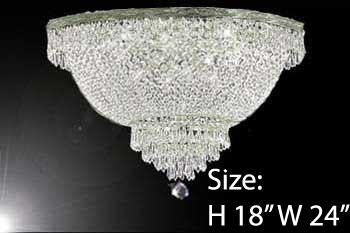 Swarovski Crystal Trimmed Chandelier French Empire Crystal Semi Flush Chandelier H18" X W24" - A500-Flush/Cs/870/9Sw