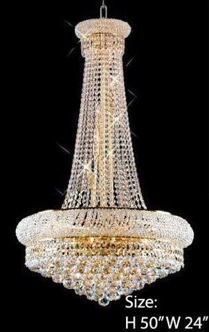 French Empire Crystal Chandelier H50" X W24" - A500-Large/542/15